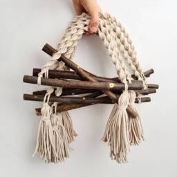 Macrame Roll Holder Paper Towel Rope Toilet Paper/Double Tp Hanger Bohemian Home Decor Boho Bathroom Accessories Rustic Wall - thumbnail 2