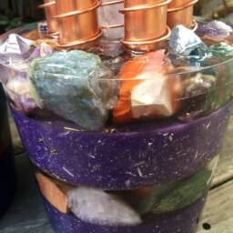 Magnificent Twist Orgone Cloud Buster - Crystal & Gem Energy Art Sculpture - Double Window - thumbnail 3