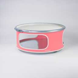 Little Bob - Low Coffee Table From Oil Barrel, Industrial Barrel Table, Rolling Base, Handmade Hamburg, Side - thumbnail 3
