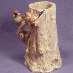 Handmade Ceramic Plant Holder With Birds - Planter, Sculptural Holder, Bird, Art, Decor - thumbnail 3