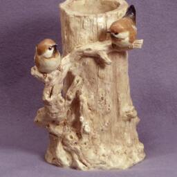 Handmade Ceramic Plant Holder With Birds - Planter, Sculptural Holder, Bird, Art, Decor - thumbnail 2