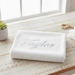 Personalized Embroidered Beach Towel, Custom Name Gift - thumbnail 1