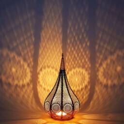 Handmade Brass Lamp Moroccan Table Lamp, Modern Small Table Lamp, Boho Decor Decor, Desk Night Light Oriental Brass Lamp - thumbnail 3