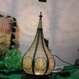 Handmade Brass Lamp Moroccan Table Lamp, Modern Small Table Lamp, Boho Decor Decor, Desk Night Light Oriental Brass Lamp - thumbnail 4