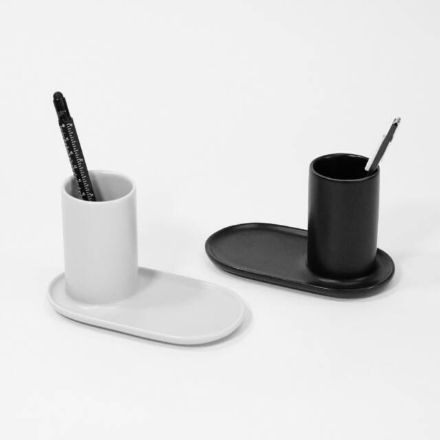 Minimalist Ceramic Pencil Cup/Pen & Brush Holder/ Office Desk Organizer Toothbrush Holder Modern Decor - image 1