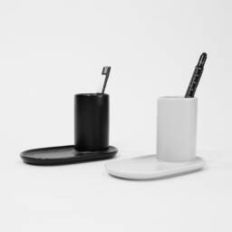 Minimalist Ceramic Pencil Cup/Pen & Brush Holder/ Office Desk Organizer Toothbrush Holder Modern Decor - thumbnail 3