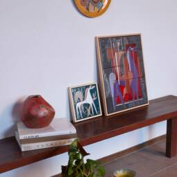Handmade Greek Pottery Plate Abstract Two Birds Ceramic Wall Art - thumbnail 3