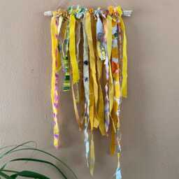 Fabric Scraps Wall Hanging Yellow - thumbnail 2