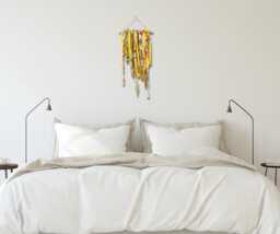 Fabric Scraps Wall Hanging Yellow - thumbnail 1