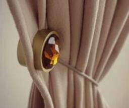 Magnetic Gold/Gold Crystal Curtain Holdback ??30mm - 530mm Tieback, Pullback, Drapery Holder Tie Back - Pack Of 1 - thumbnail 2