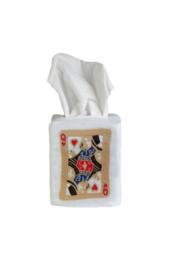 Hand Embroidered Queen Of Hearts Tissue Box Cover - thumbnail 1