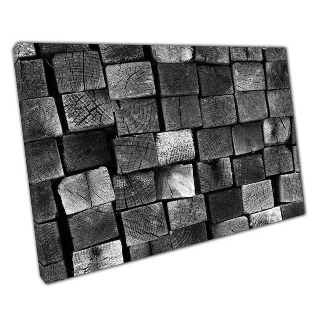 Monochrome Abstract Canvas Print Rustic Wall Art For Modern Home & Office Decor - image 1