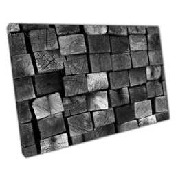 Monochrome Abstract Canvas Print Rustic Wall Art For Modern Home & Office Decor - thumbnail 1