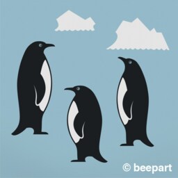 Penguin Wall Decal - Penguin Family, Animal Art, Cute Decor, Gift For Lover, Vinyl Decal, Nursery Decor - thumbnail 2