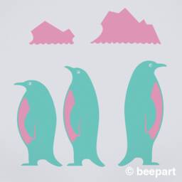 Penguin Wall Decal - Penguin Family, Animal Art, Cute Decor, Gift For Lover, Vinyl Decal, Nursery Decor - thumbnail 3