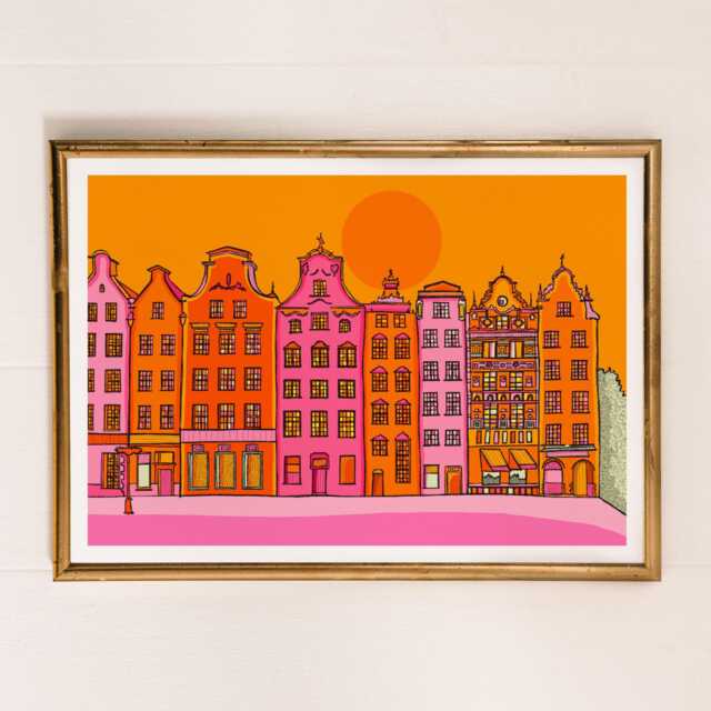 stockholm Art Print Colorful Swedish Landscape Illustration - image 1