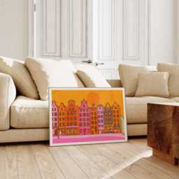 stockholm Art Print Colorful Swedish Landscape Illustration - thumbnail 3