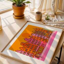 stockholm Art Print Colorful Swedish Landscape Illustration - thumbnail 2