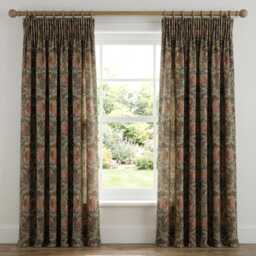 Custom Made William Morris Pimpernel Russet Blackout/Lining Curtains 3