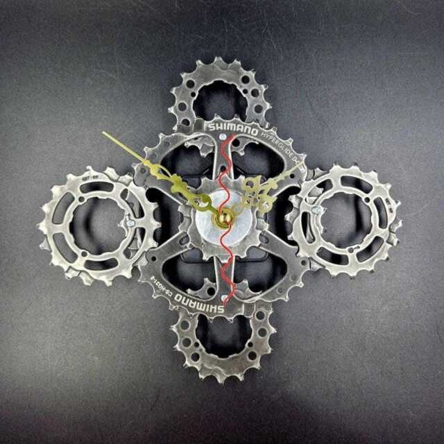 Recycled Bike Part Clock Steampunk Bicycle Gear Wall Art - image 1