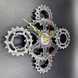Recycled Bike Part Clock Steampunk Bicycle Gear Wall Art - thumbnail 3