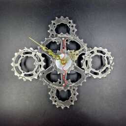 Recycled Bike Part Clock Steampunk Bicycle Gear Wall Art - thumbnail 1