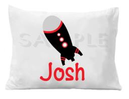 Rocket Ship Personalized Pillowcase, Kids Bedding