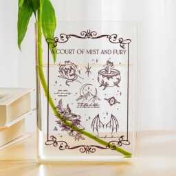 A Court Of Mist & Fury Acrylic Book Vase, Acotar Vase Decor, Rhysand Fan Gift, Fantasy Bookish Home Decor, Crescent City Inspired - thumbnail 3