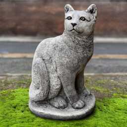 Concrete Sitting Cat Statue Stone Kitten Figurine Cement Kitty Sculpture Outdoor Pet Ornament Garden & Home Decoration Memorial Art - thumbnail 1