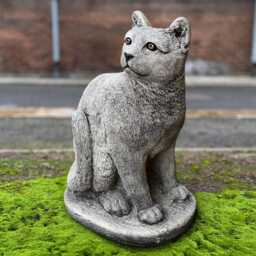 Concrete Sitting Cat Statue Stone Kitten Figurine Cement Kitty Sculpture Outdoor Pet Ornament Garden & Home Decoration Memorial Art - thumbnail 3