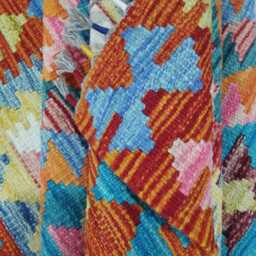 Kilim Rug Classic, Handmade Artisan Afghan Turkish Scandinavian Navajo Bohemian Wool Flatweave Multicolour 117x88 cm - thumbnail 4
