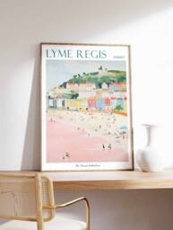 Lyme Regis Travel Poster Dorset Seaside Art Print - thumbnail 1