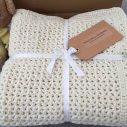 Crochet Pattern For Easy & Quick V-stitch Reversibele Unisex Baby Blanket Beginners Level - thumbnail 3