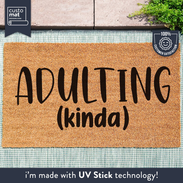 Adulting Kinda Doormat - Custom Home Decor Funny Welcome Mat Gift Housewarming New - image 1