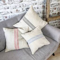 Rustic Linen Blanket, Grain Sack Burlap Fringed Throw, Vintage Raw Throw Beach Sheet Wrap, Cover - thumbnail 4