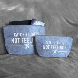 Catch Flights Not Feelings Travel Pouch Bag, Travel Accessories, Gift, Storage, Passport Holder - thumbnail 2