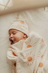 Special Fabric Sun Blanket & Hat, 80x90 cm Blanket, Baby 2 Layer Jersey Blanket, Sunrise Organic Cotton Hat Set - thumbnail 1