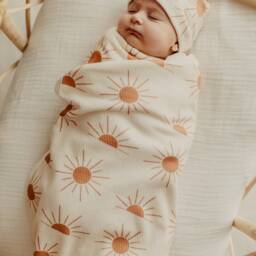 Special Fabric Sun Blanket & Hat, 80x90 cm Blanket, Baby 2 Layer Jersey Blanket, Sunrise Organic Cotton Hat Set - thumbnail 2