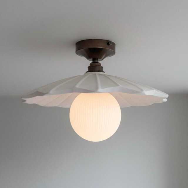Handmade Plaster Flush Mount Light Sculptural Modern Ceiling Lamp - image 1