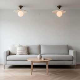Handmade Plaster Flush Mount Light Sculptural Modern Ceiling Lamp - thumbnail 4