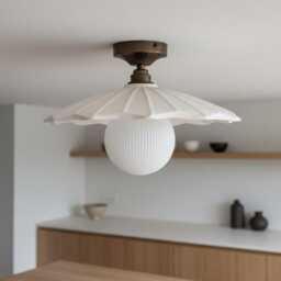 Handmade Plaster Flush Mount Light Sculptural Modern Ceiling Lamp - thumbnail 2