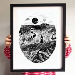 Personalise For Free Wild Woman Exploring The Seas Art Print/Greeting Card - thumbnail 1