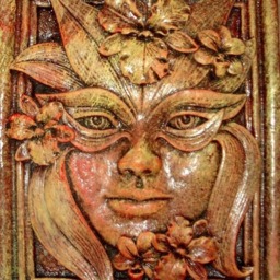 Set Of 7 Green Man Leaf Mythical Season Faces Gothic Art Forest Mask - thumbnail 2