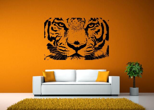 Tiger Head Jungle Cat Predator Animal Stripes Wall Window Sticker Decal Vinyl Silhouette Decor L1895 - image 1
