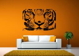 Tiger Head Jungle Cat Predator Animal Stripes Wall Window Sticker Decal Vinyl Silhouette Decor L1895 - thumbnail 1
