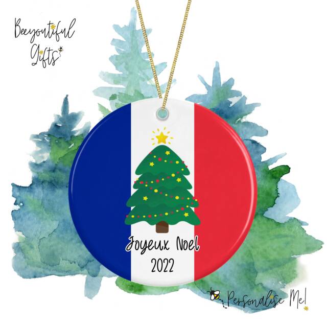 Ceramic Christmas Tree Decoration - Joyeux Noel 2023 - French France