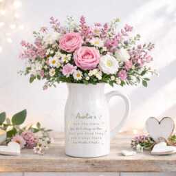 Personalised Vase, Mothers Day Gift, Auntie Birthday Gift For Her, Gifts For Auntie, First Home Decor, Ceramic Vase - thumbnail 2
