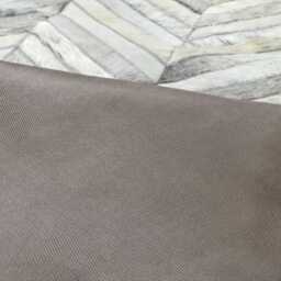Patchwork Cowhide Rug, Mixed Grey Stripes - Handmade Retiro Style - thumbnail 4