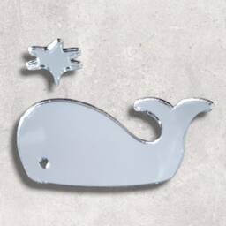 Whale Large Acrylic Mirror Wall Art - Custom Sizes, Shapes & Colours - thumbnail 2