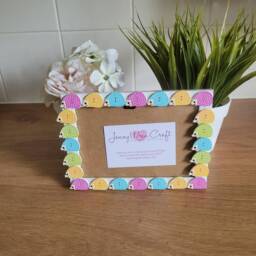 Colourful Wooden Hedgehog Button Photo Frame 4 X 6 Inches - thumbnail 3